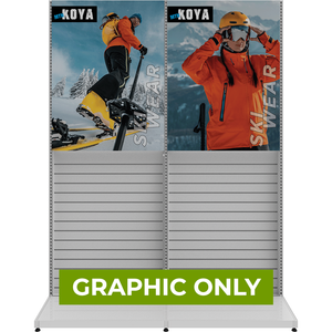GAPHIC ONLY - MODIFY Two Double Sided Slatwall Stands - 74"W x 96"H - Replacement Graphic