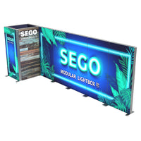 20ft x 7.4ft SEGO Backlit Trade Show Booth - Lockable Storage - J