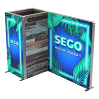 10ft x 7.4ft SEGO Backlit Trade Show Booth - Lockable Storage - J10