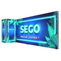20ft x 7.4ft SEGO Backlit Trade Show Booth - Lockable Storage - J2