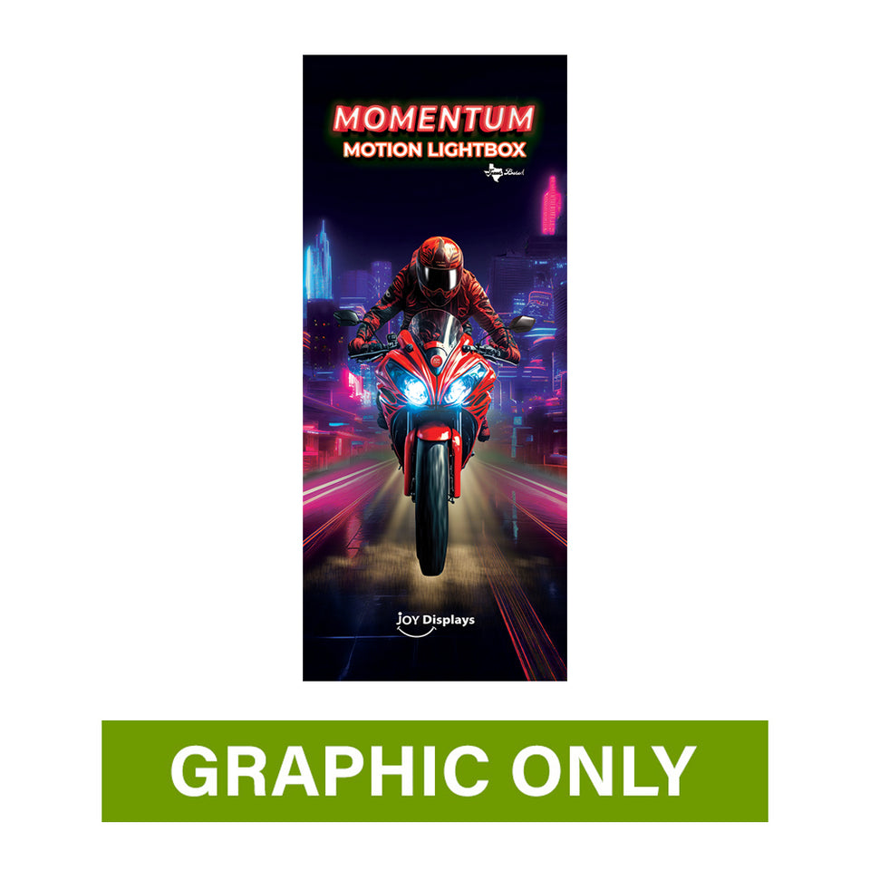GRAPHIC ONLY - Momentum Motion Lightbox - 3ft X 7.4ft Dynamic Backlit Display - Replacement Graphic
