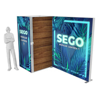 BACKLIT Display - 10ft x 7.4ft SEGO Trade Show Booth with Lockable Storage Room - Configuration J10