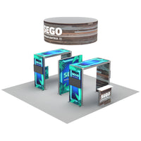 20x20 SEGO Backlit Trade Show Booth - Bridges & TV Mounts - Q5