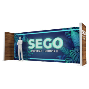 BACKLIT - 20ft x 7.4ft SEGO Trade Show Lightbox Display - Configuration T