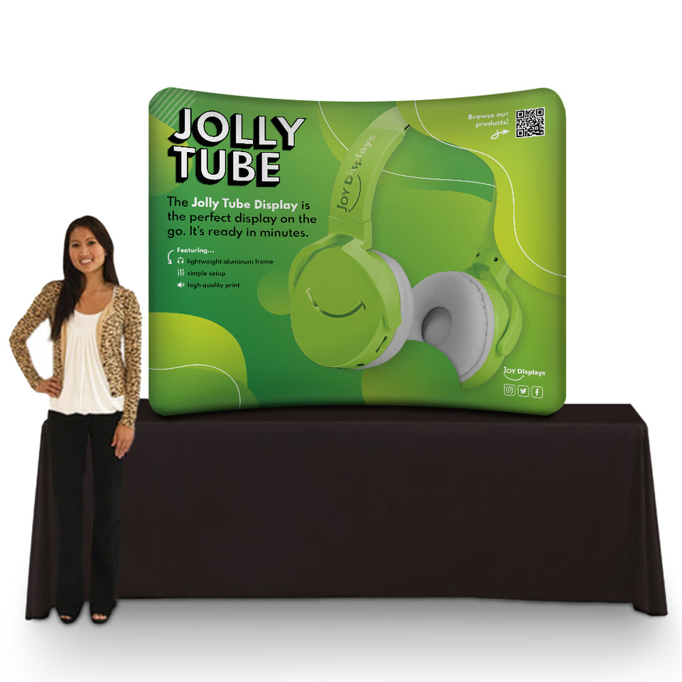 6 Ft. Jolly Tube Display - Curved Tabletop Trade Show Exhibit Booth