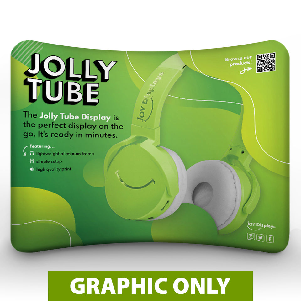 GRAPHIC ONLY - 6 Ft. Jolly Tube Display - Curved Tabletop Replacement Graphic