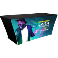 BACKLIT - 6 Ft. Lara Stretch Table Throw - Custom Graphic - Full Color Dye-Sub Print