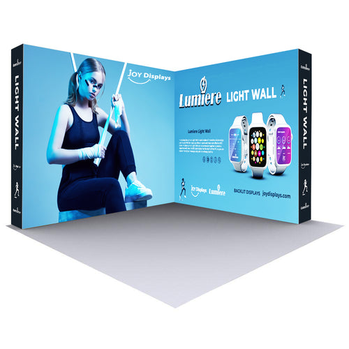 BACKLIT - 10ft X 8ft Tall Lumière Light Wall® Configuration B -  (Trade Show Exhibit Booth)