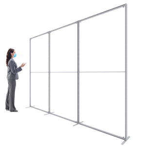 10' W X 7.5' H C-WALL Sneeze Guard Divider - Clear/Printed Separation Partition