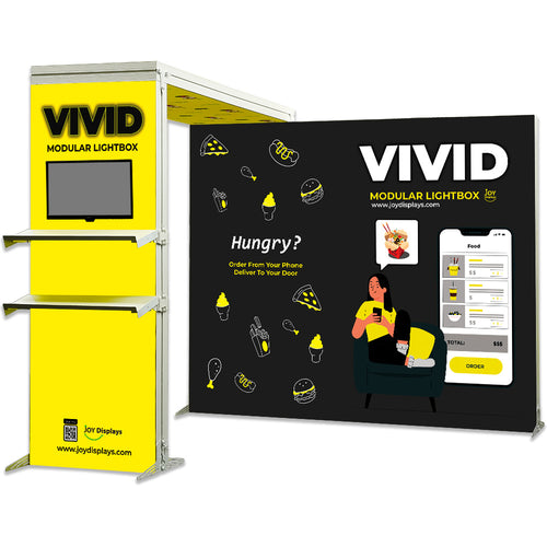 BACKLIT - 10ft x 8ft VIVID Lightbox Configuration C - Convention Exhibit with Overhead Arch