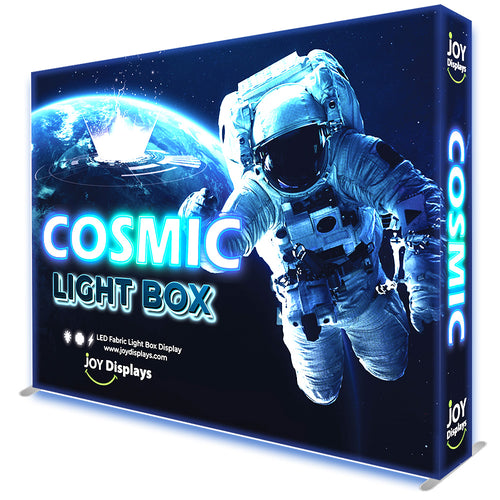 BACKLIT - 10ft. x 7.5ft SEG Fabric Pop Up Cosmic Lightbox Display - Double-Sided