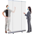 Load image into Gallery viewer, Floor Standing Sneeze Guard - 47.25&quot; W X 78.5&quot; H - Freestanding Roll Up Clear Shield