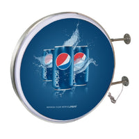 Round Outdoor LED Light Box Sign with Vinyl Prints