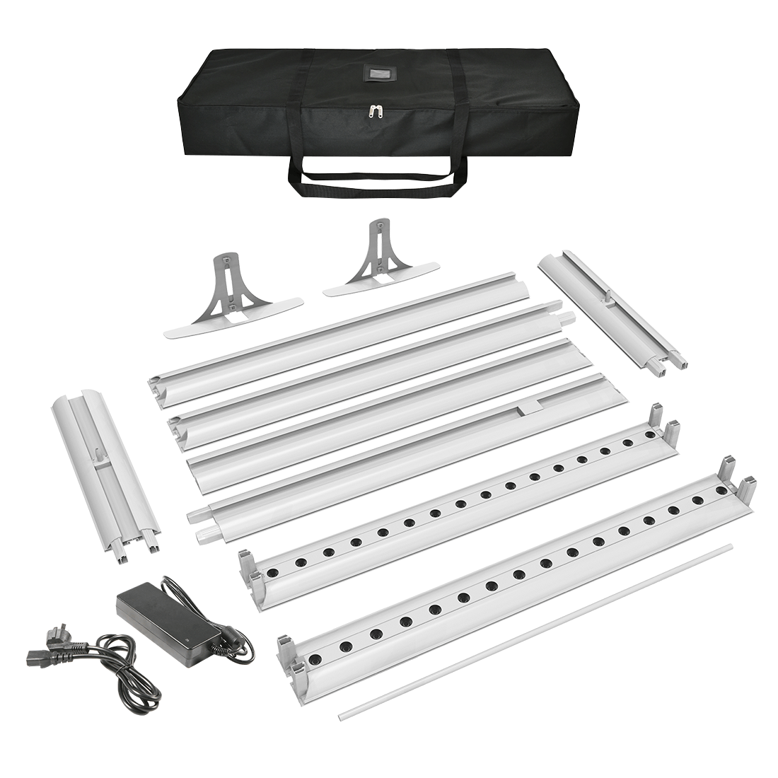 BACKLIT - 3ft VIVID Double-Sided Lightbox Monitor Stand with Shelving - Media Station
