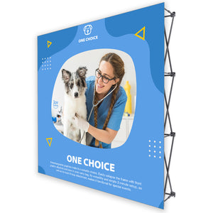 8 Ft. Fabric Pop Up Display - 89"H ONE CHOICE Straight Trade Show Exhibit Booth