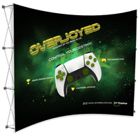8 Ft. Fabric Pop Up Overjoyed Display - 89"H - Curved Trade Show Exhibit Booth