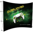 Load image into Gallery viewer, 8 Ft. Fabric Pop Up Overjoyed Display - 89&quot;H - Curved Trade Show Exhibit Booth
