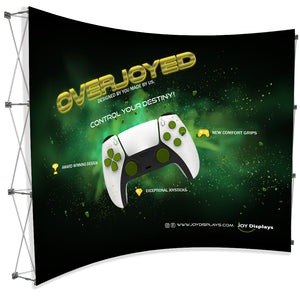 10 Ft. Fabric Pop Up Overjoyed Display - 89"H - Curved Trade Show Exhibit Booth