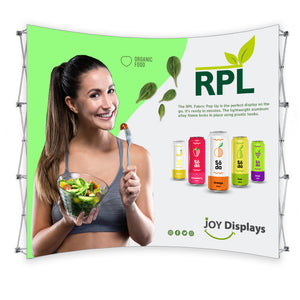 10 Ft. RPL Fabric Pop Up Display - 89"H Curved Trade Show Exhibit Booth
