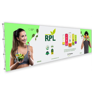 30 Ft. RPL Fabric Pop Up Display - 89"H Straight Trade Show Exhibit Booth