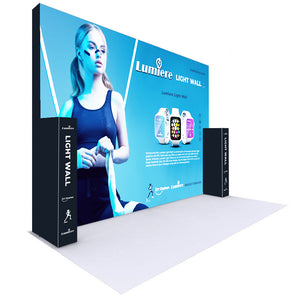 BACKLIT - 20 Ft X 15ft Tall Lumière Light Wall® Configuration F - (Trade Show Exhibit Booth)