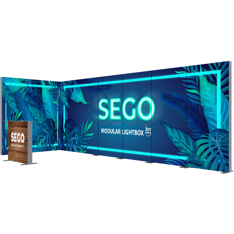 BACKLIT - 20 x 10 SEGO Modular Double-Sided Lightbox Display Configuration H
