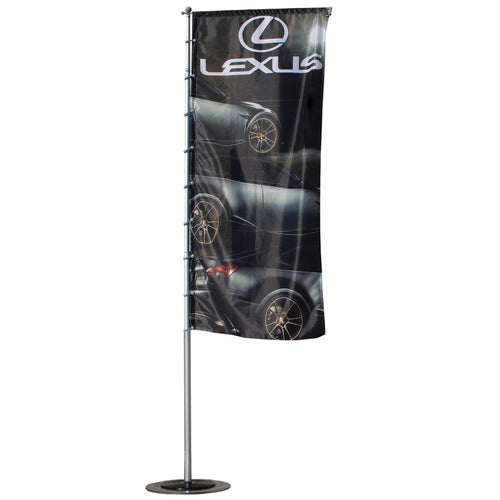 Splash Outdoor Banner Stand With 2.6 Ft. X 5 Ft. Single-Sided Graphic Package