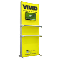 BACKLIT - 3ft VIVID Double-Sided Lightbox Monitor Stand with Shelving - Media Station