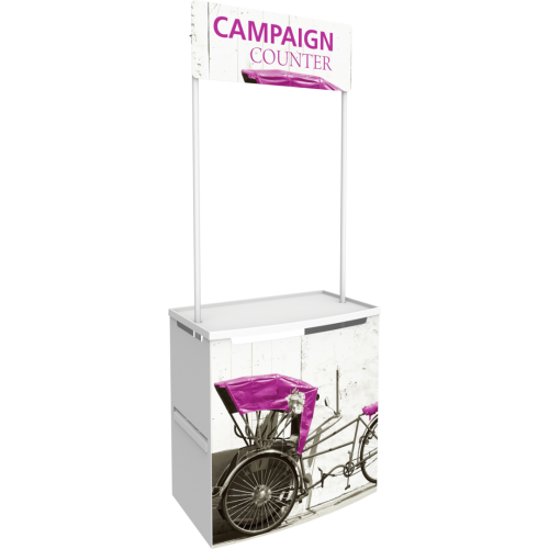 Campaign Counter With Overhead Sign