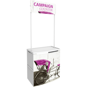 Campaign Counter With Overhead Sign