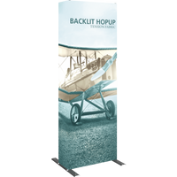 Hopup 2.5ft Backlit Straight Full Height Tension Fabric Display Kit